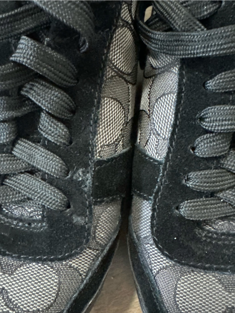 Coach Black & Gray Signature Logo Sneakers - Picture 2 of 8